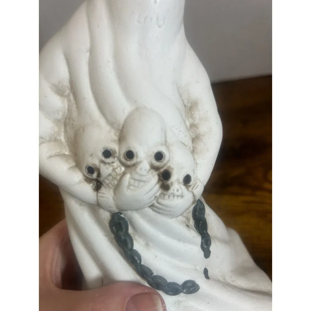Dalton Halloween Ghost Skeleton Candle Holder Vintage Spooky Ceramic Decor